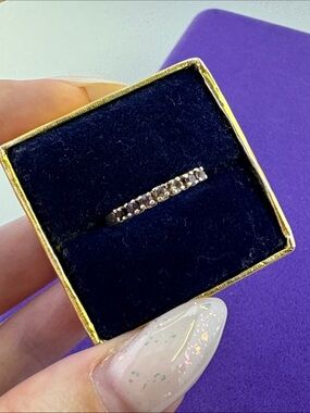 💛 Antique 14k Gold Amethyst Stone Half-Eternity Ring | Timeless Heirloom